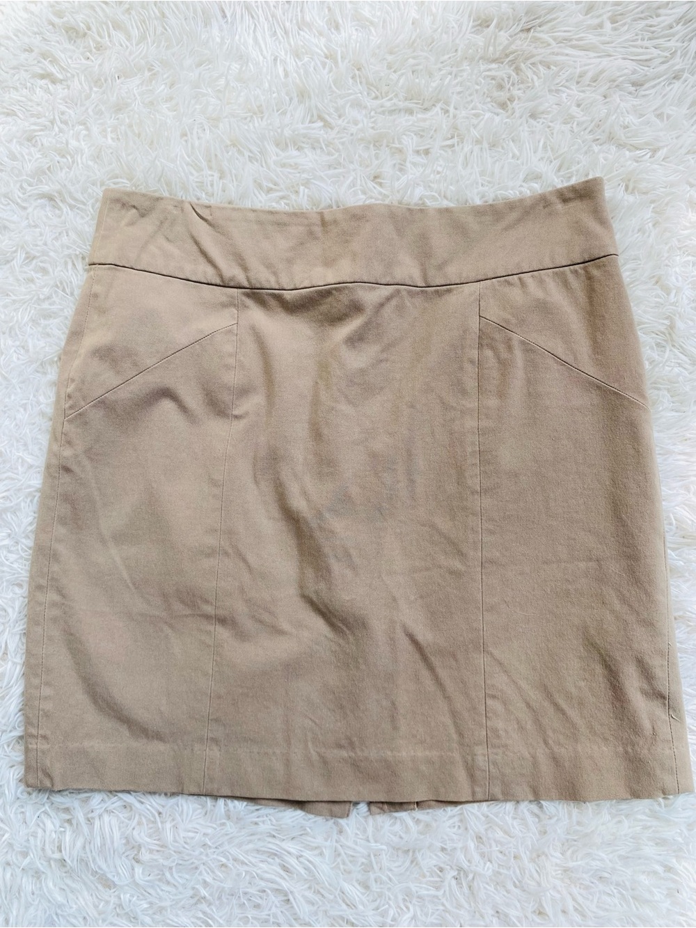 Banana Republic Beige Stretch Cotton Tailored  Skirt Size 12